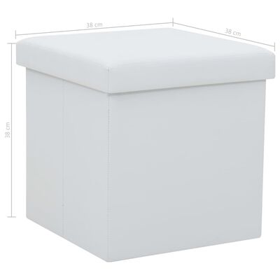 vidaXL foldbare opbevaringsskamler 2 stk. kunstlæder hvid