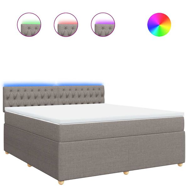 vidaXL kontinentalseng med madras 180x200 cm stof gr&aring;brun