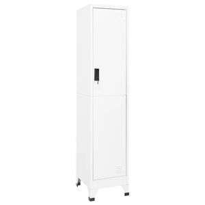vidaXL skab 38x45x180 cm st&aring;l hvid