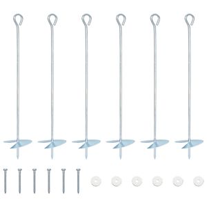 vidaXL Jordanker 6 pcs S&oslash;lv &Oslash;10 x 50 cm Galvaniseret metal