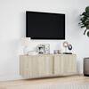 vidaXL væghængt tv-bord med LED-lys 100x31x35 cm sonoma-eg
