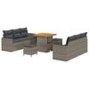 vidaXL Havesofa S&aelig;t 9 pcs Gr&aring; polyrattan