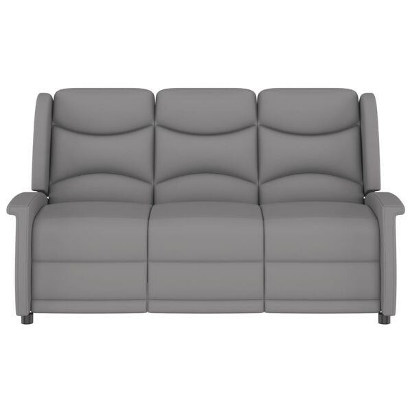 vidaXL 3-personers massagestol mikrofiberstof lysegr&aring;