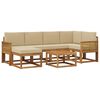 vidaXL Udend&oslash;rs sofagruppe 7 pcs Naturlig og Beige Massivt Akacietr&aelig;