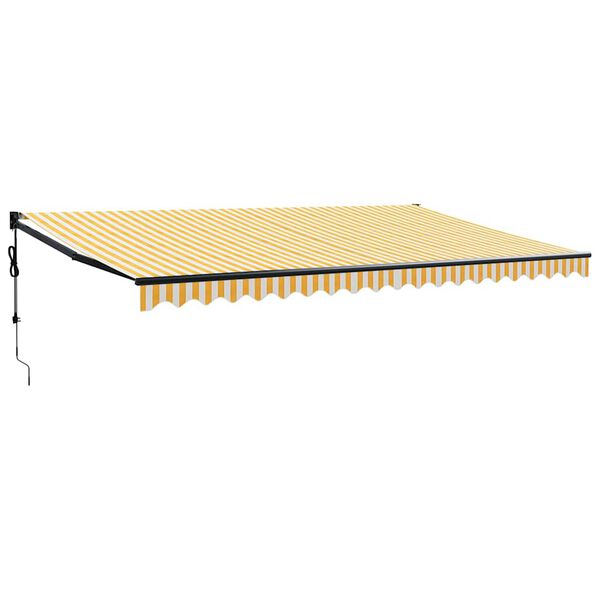 vidaXL foldemarkise 5x3 m automatisk betjening gul og hvid