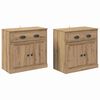 vidaXL Sideboards 2 pcs Artisan Egetr&aelig; 70 x 35,5 x 67,5 cm