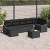 vidaXL Sofa S&aelig;t med pude 8 pcs Sort polyrattan