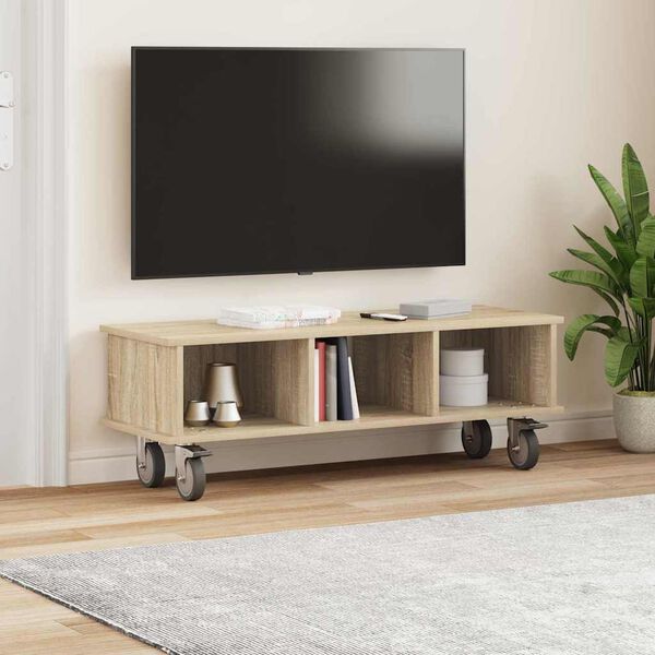 vidaXL TV-bord Sonoma eg 100 x 35 x 35 cm Konstrueret tr&aelig;