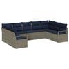 vidaXL Sofa S&aelig;t med pude 9 pcs Gr&aring; polyrattan