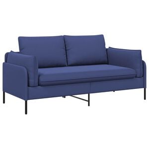 vidaXL 2-personers sofa 2-personers Politi bl&aring; 188 x 81 x 89 cm Fl&oslash;jl