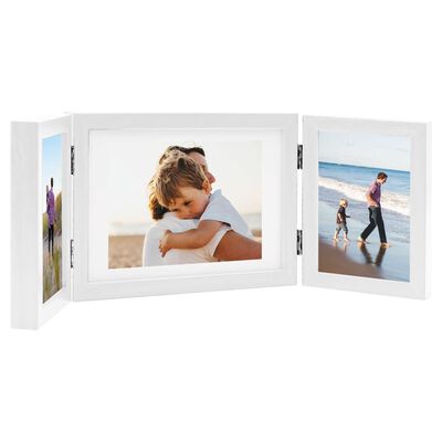 vidaXL folderamme til 3 billeder 22x15 cm + 2x(10x15 cm) hvid