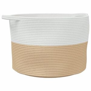 vidaXL vasket&oslash;jskurv &Oslash;55x36 cm bomuld beige og hvid
