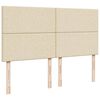 vidaXL kontinentalseng med madras 200x200 cm stof cremefarvet