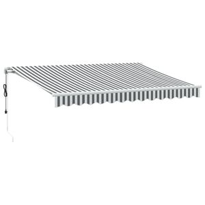 vidaXL markise m. LED 350x250 cm automatisk betjening antracitgr&aring; hvid