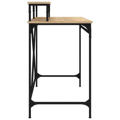 vidaXL skrivebord 100x50x90 cm konstrueret træ og jern sonoma-eg