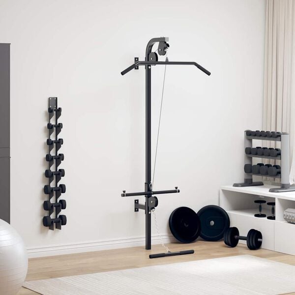 vidaXL v&aelig;gmonteret home gym med 2 pull up-st&aelig;nger