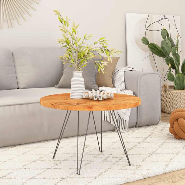 vidaXL bordplade Ø40x2,5 cm rund massivt akacietræ