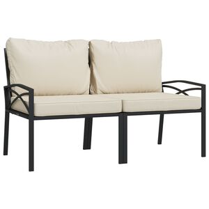 vidaXL havestole 2 stk. med sandfarvede hynder 62x75x79 cm st&aring;l