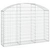 vidaXL buet gabionkurv 150x30x100/120 cm galvaniseret jern