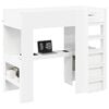 vidaXL Loft Sengestel med Skrivebord Hvid 100 x 200 cm Konstrueret tr&aelig;