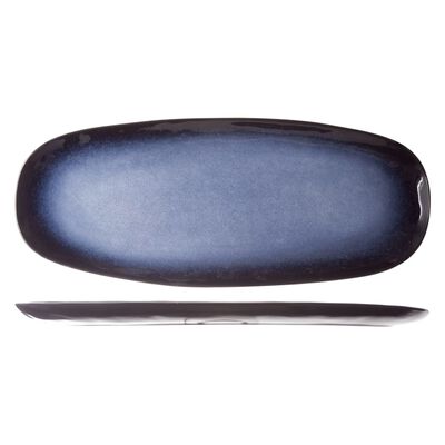 Cosy & Trendy tallerkner 4 stk. Sapphire 36,5x15 cm aflang safirblå