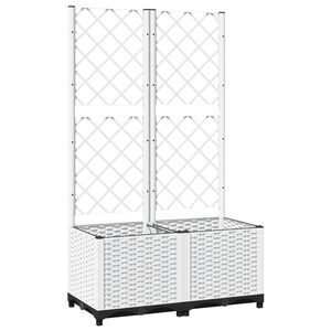 vidaXL plantekasse med espalier 80x40x136 cm PP hvid