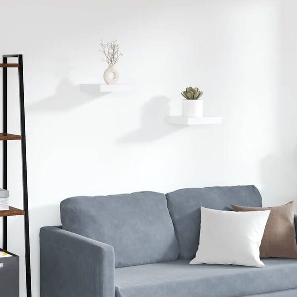 vidaXL v&aelig;ghylder 2 stk. 23x23,5x3,8 cm MDF hvid