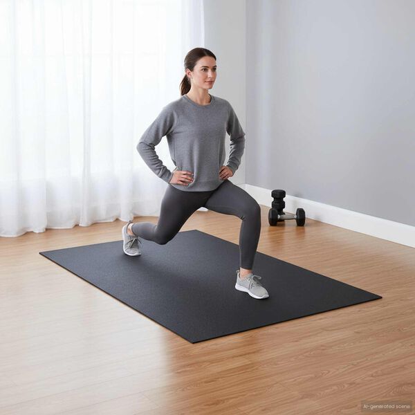 vidaXL Sport Beskyttelsesm&aring;tte Sort 150 x 75 x 0.6 cm PVC