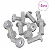 vidaXL Hovedl&aring;s Skrue 12 stk. S&oslash;lv M6 x 15 mm St&aring;l