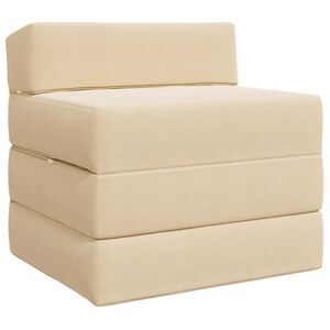 vidaXL Samlebar Sofa Seng Cremefarvet 200 x 70 x 15 cm Velourstof