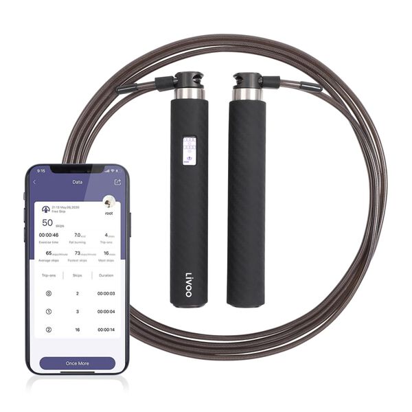 Livoo sjippetov Connected 265 cm sort