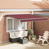 vidaXL markise med LED-lys 300x250 cm automatisk betjening bordeaux