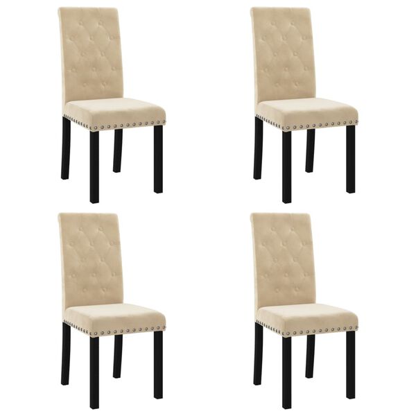 vidaXL spisebordsstole 4 stk. fl&oslash;jl cremefarvet