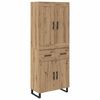 vidaXL Highboard Artisan Egetr&aelig; 69,5 x 34 x 180 cm Konstrueret tr&aelig;