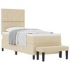 vidaXL Box spring seng med hovedg&aelig;rde Creme 80 x 200 cm Stof