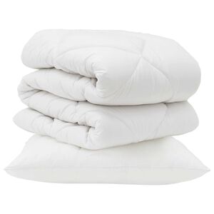 vidaXL Dyne med pude 2 pcs Hvid Microfiber