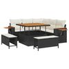 vidaXL Havesofa S&aelig;t 8 stk. Sort polyrattan