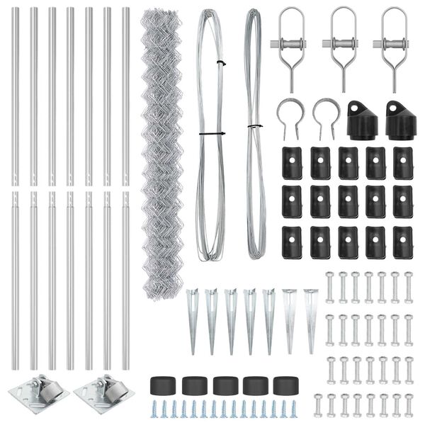 vidaXL Hegnsp&aelig;l S&oslash;lv 10 x 1,5 m (60 x 60 mm mesh) St&aring;l