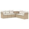 vidaXL Sofa S&aelig;t 7 stk. Beige og cremehvid Poly Rattan og St&aring;l