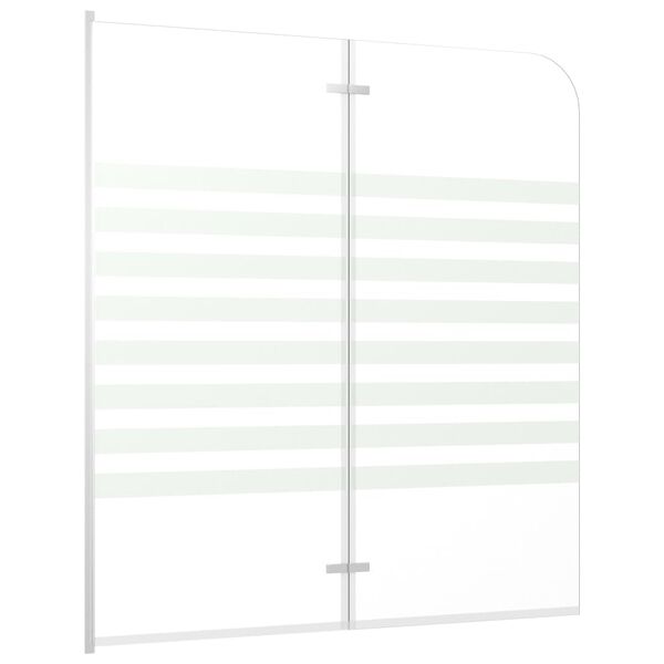 vidaXL brusevæg til badekar 120x140 cm hærdet glas stribet
