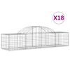 vidaXL buede gabionkurve 18 stk. 200x50x40/60 cm galvaniseret jern