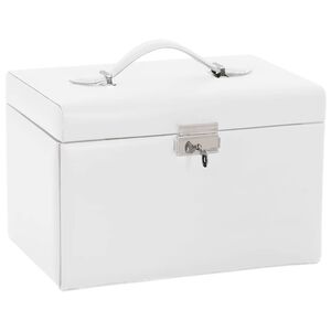 vidaXL smykkeskrin 3-lags med spejl l&aring;sbar 26x18x17,5 cm hvid