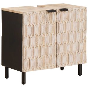 vidaXL Badev&aelig;relsesskabsunder Hvid 62 x 33 x 58 cm Massivt mangotr&aelig;