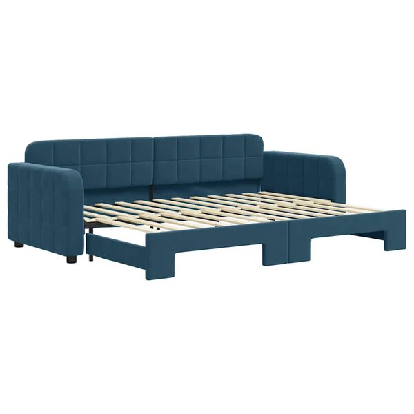 vidaXL daybed med udtr&aelig;k 80x200 cm velour bl&aring;