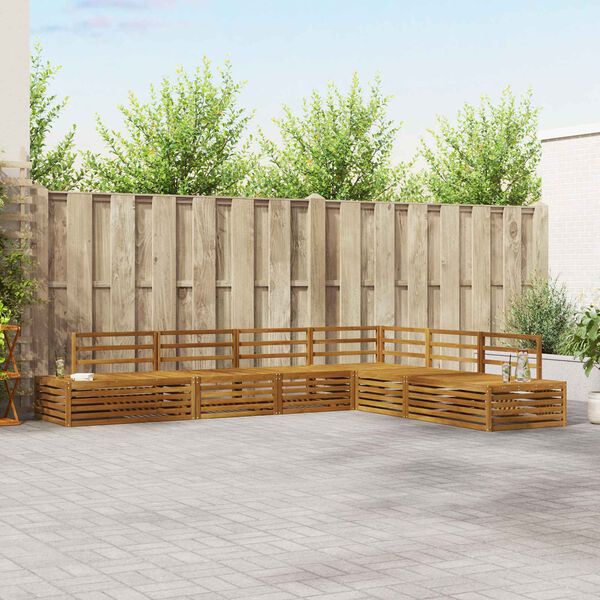 vidaXL Udend&oslash;rs sofagruppe 6 Stk Naturfarvet Massivt Akacietr&aelig;