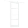 vidaXL Skyded&oslash;r ORKDAL Hvid 83 x 202 cm Massivt fyrretr&aelig; og glas