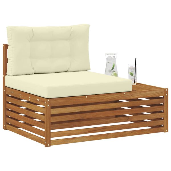 vidaXL Udend&oslash;rs end sofa med pude Naturfarvet 115 x 83 x 73 cm