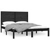vidaXL sengeramme 150x200 cm King Size massivt tr&aelig; sort