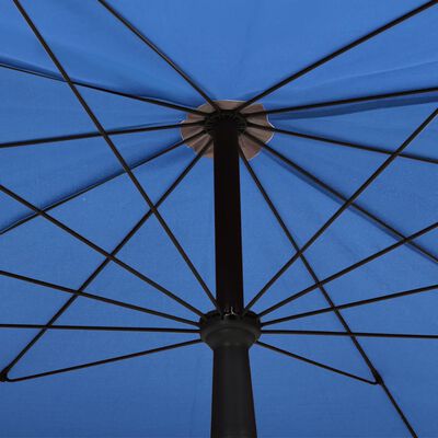 vidaXL halv parasol med stang 200x130 cm azurblå