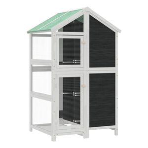 vidaXL fuglebur 97x81x152 cm massivt fyrretr&aelig; gr&aring;